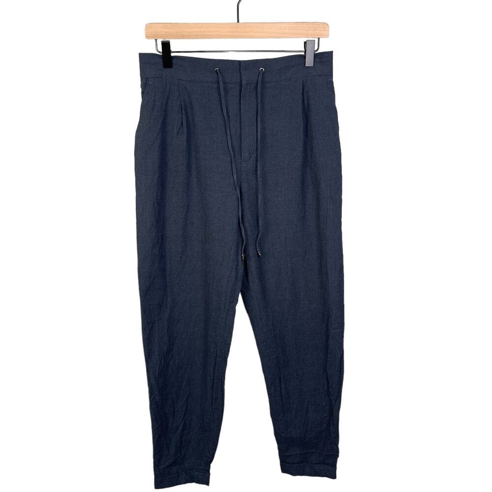 Massimo Dutti Relax Fit Pullon Quite Lux Pants‎ Size 8 Navy Academia Costal